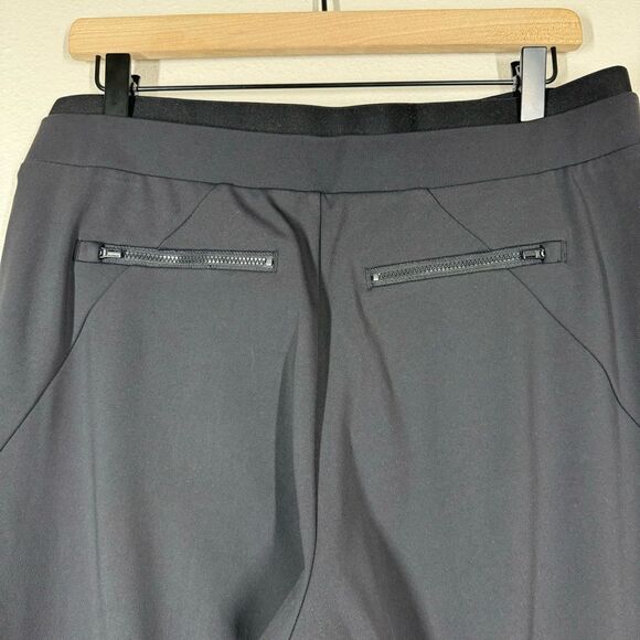 Athleta Venice Pintuck Pants Solid Black Tapered Ankle Fit Athleisure Women’s MP - Picture 5 of 8